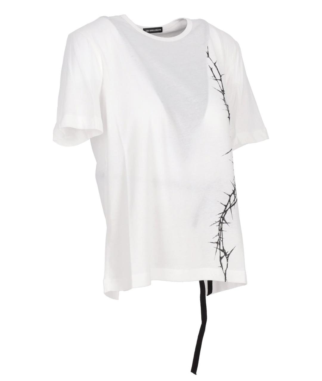 ANN DEMEULEMEESTER Белая хлопковая футболка, фото 3