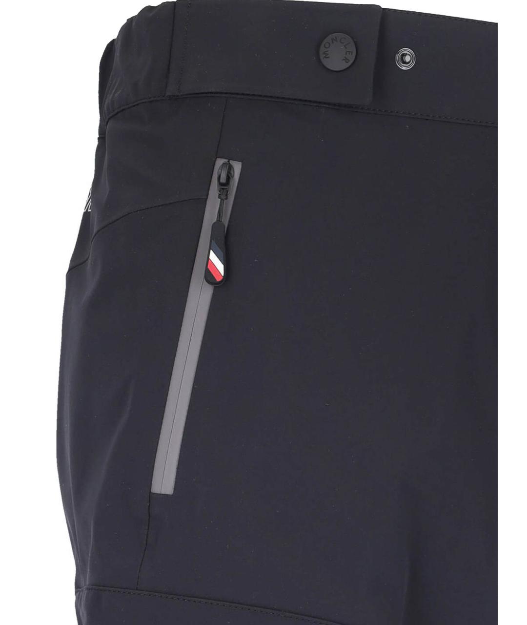 MONCLER Черные полиамидовые повседневные брюки, фото 4