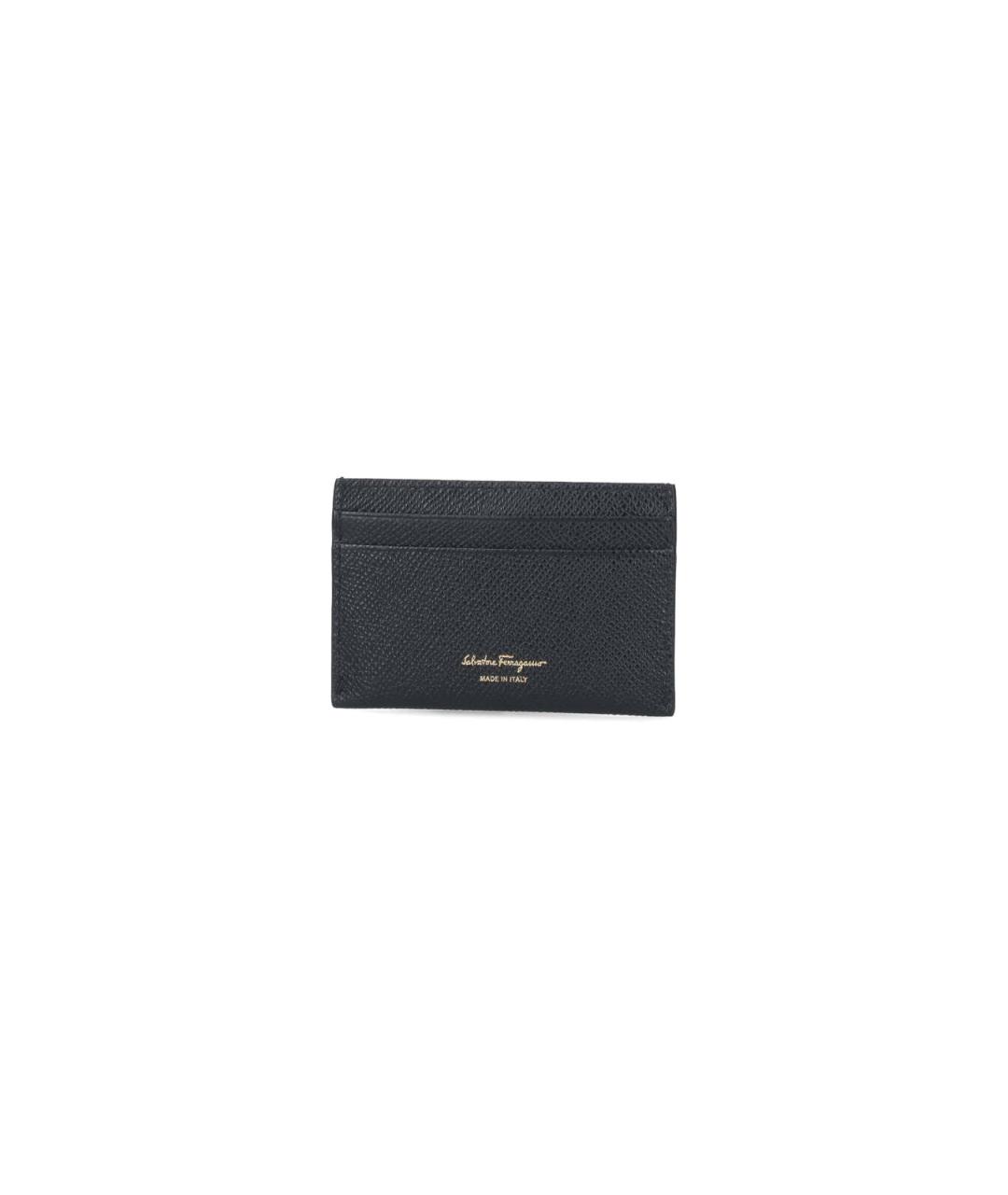 FERRAGAMO Черный кожаный кардхолдер, фото 2