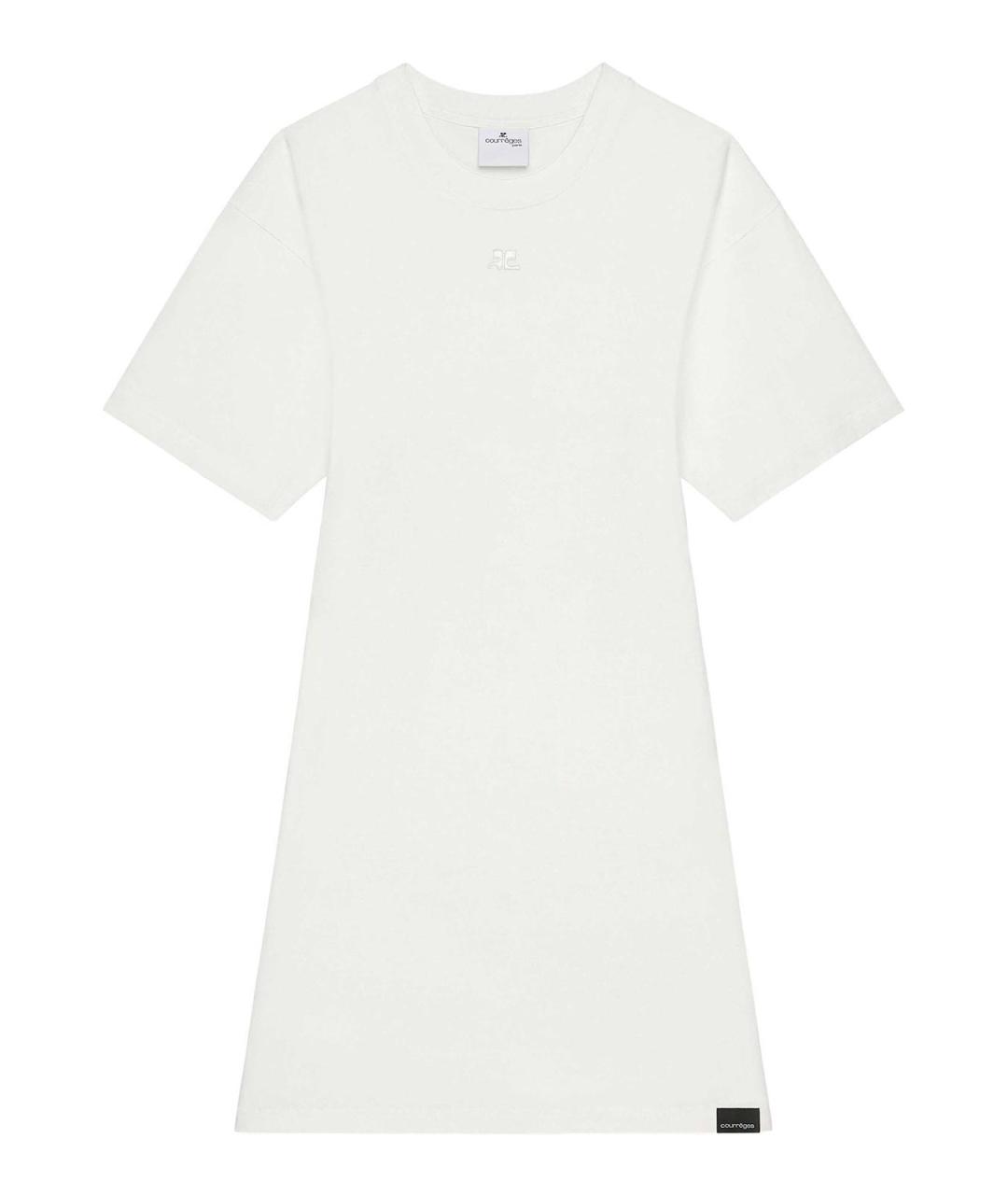 COURREGES Белое хлопковое повседневное платье, фото 1