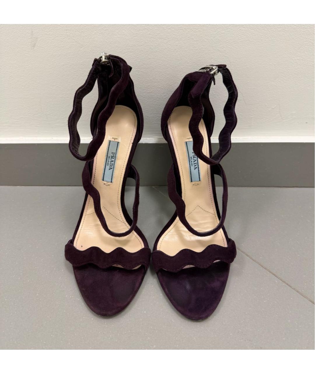 PRADA Фиолетовые замшевые босоножки, фото 2