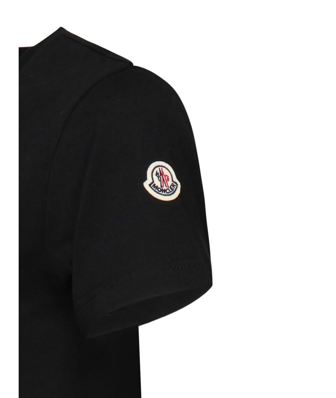MONCLER Черная хлопковая футболка, фото 3