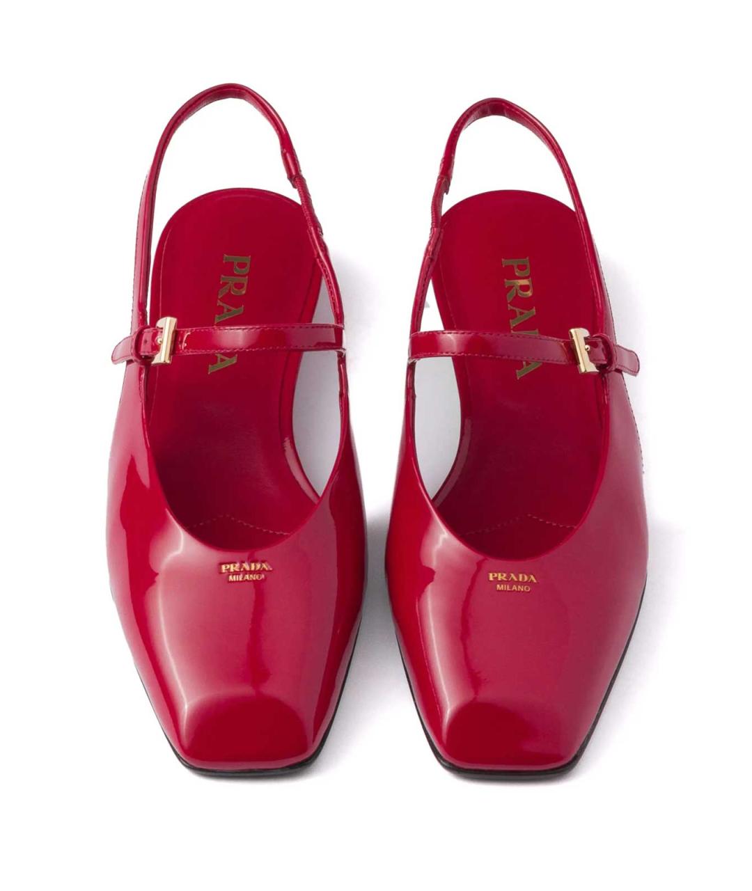 PRADA Красные балетки из лакированной кожи, фото 5