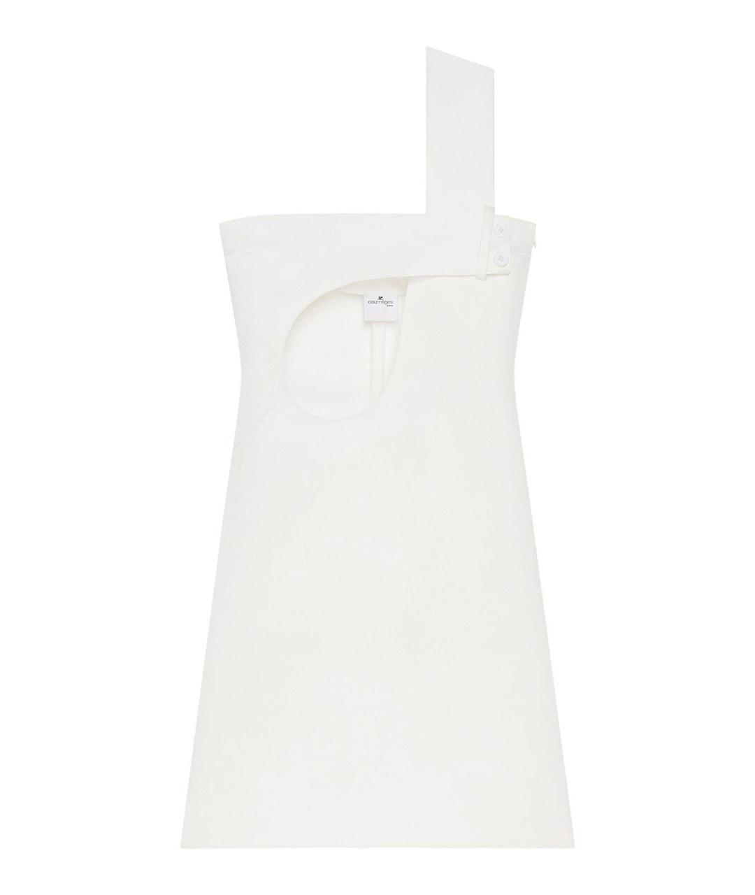 COURREGES Белое полиэстеровое повседневное платье, фото 1