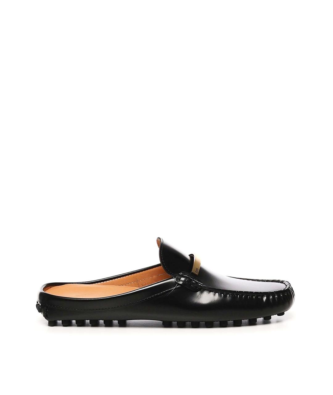 TOD'S Черные кожаные мюли, фото 1