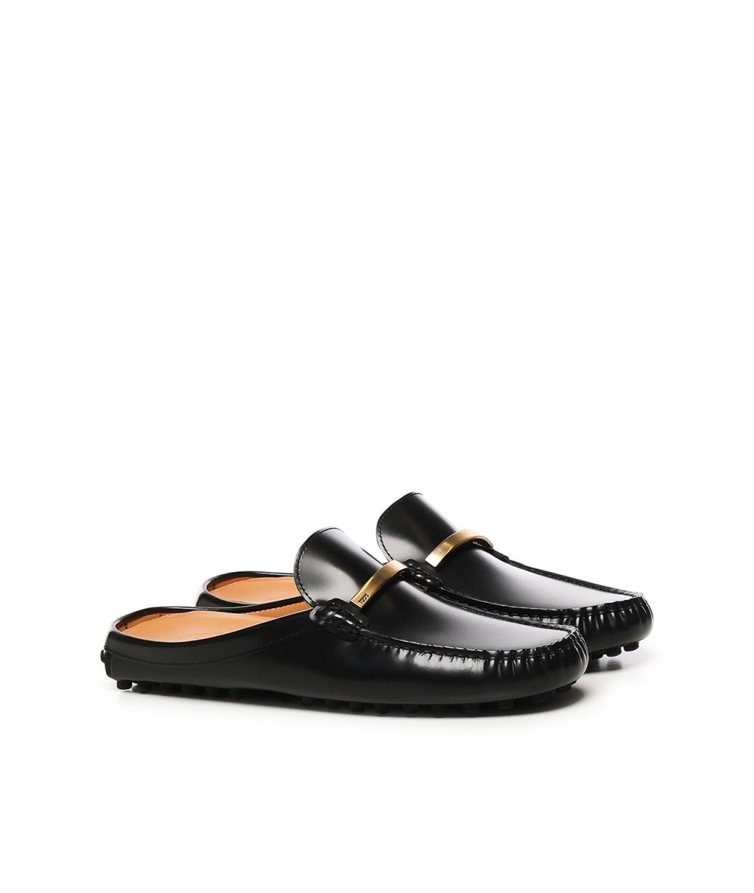 TOD'S Черные кожаные мюли, фото 3