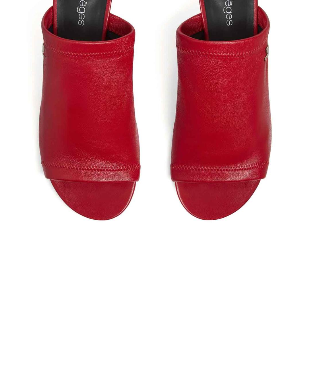 COURREGES Красные кожаные мюли, фото 4