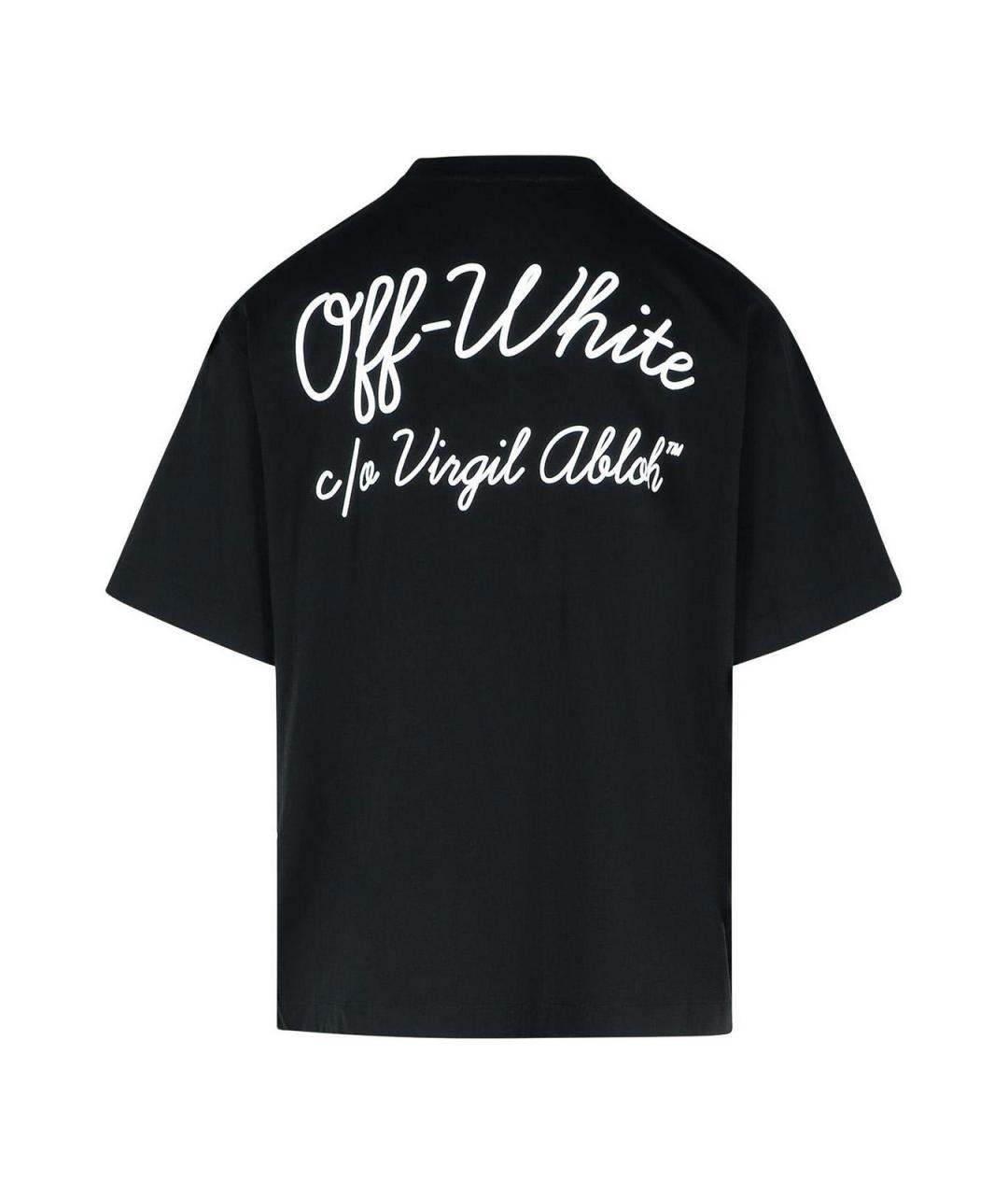 OFF-WHITE Черная хлопковая футболка, фото 2
