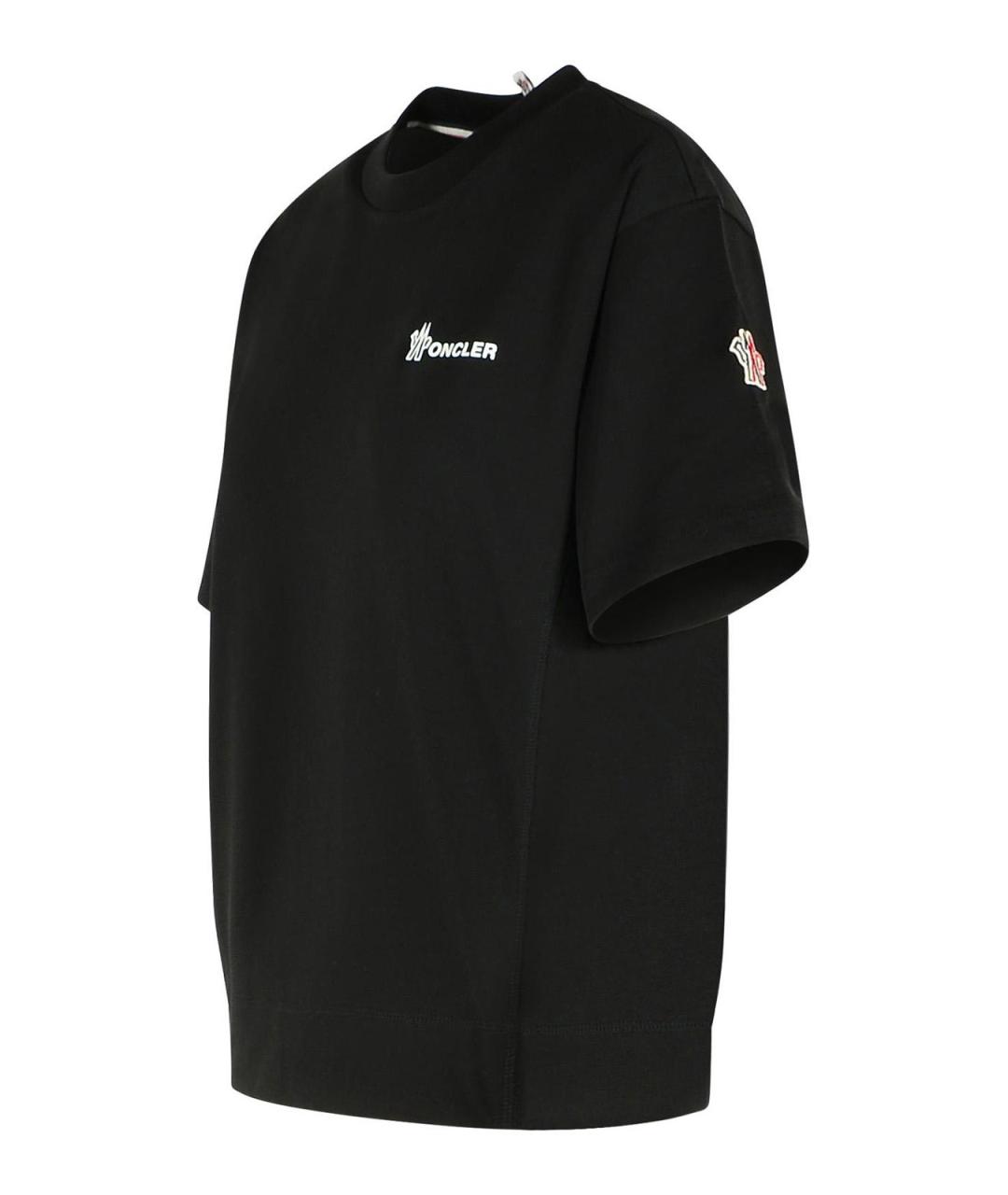 MONCLER Черная хлопковая футболка, фото 3