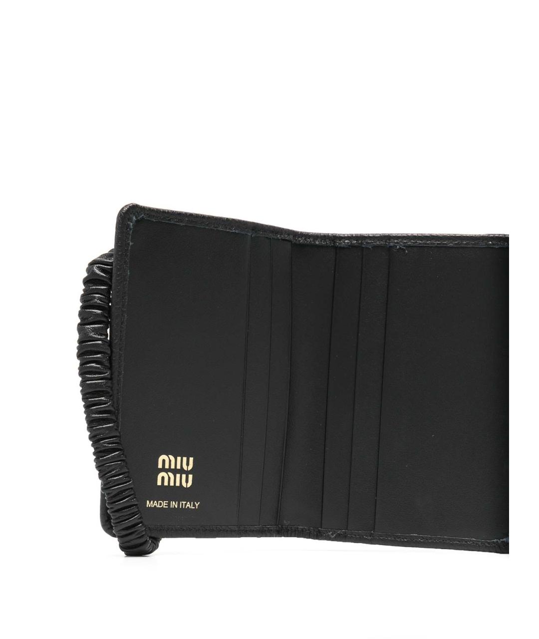 MIU MIU Черный кожаный кошелек, фото 3
