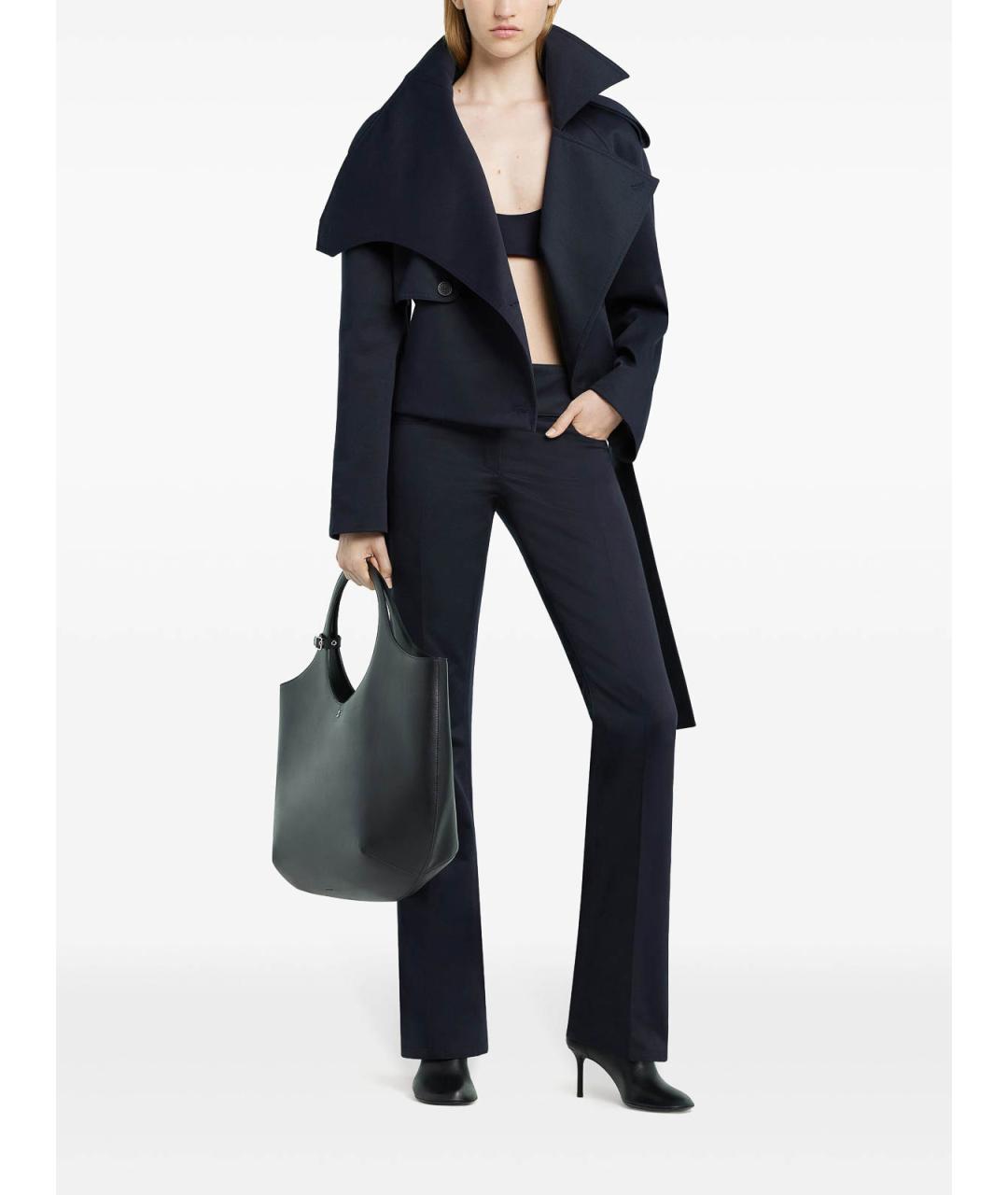 COURREGES Синие полиэстеровые брюки широкие, фото 2