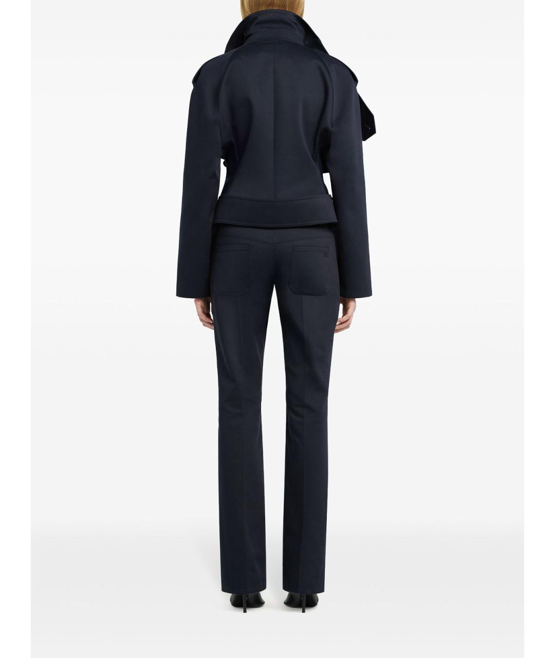 COURREGES Синие полиэстеровые брюки широкие, фото 4