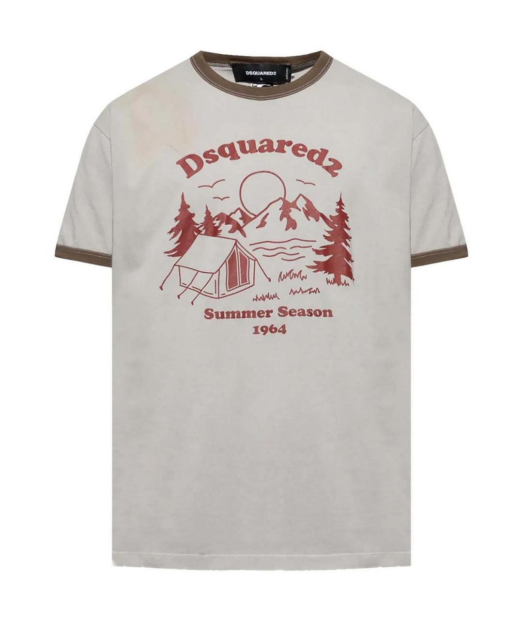 DSQUARED2 Серая хлопковая футболка, фото 1