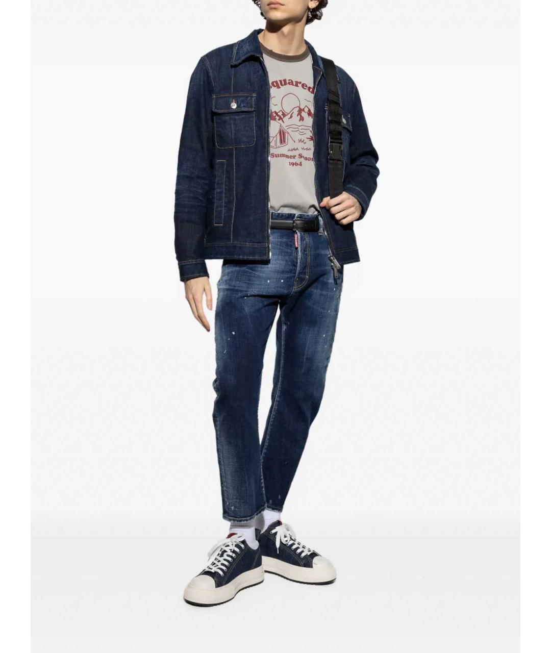 DSQUARED2 Серая хлопковая футболка, фото 2