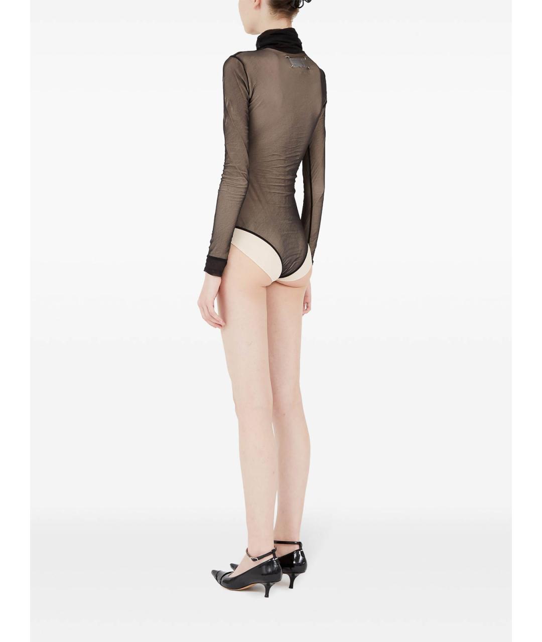 MAISON MARGIELA Черное полиэстеровое боди, фото 6