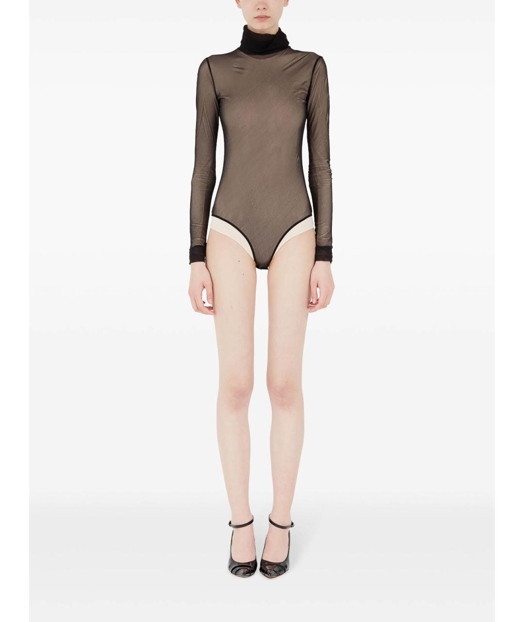 MAISON MARGIELA Черное полиэстеровое боди, фото 2