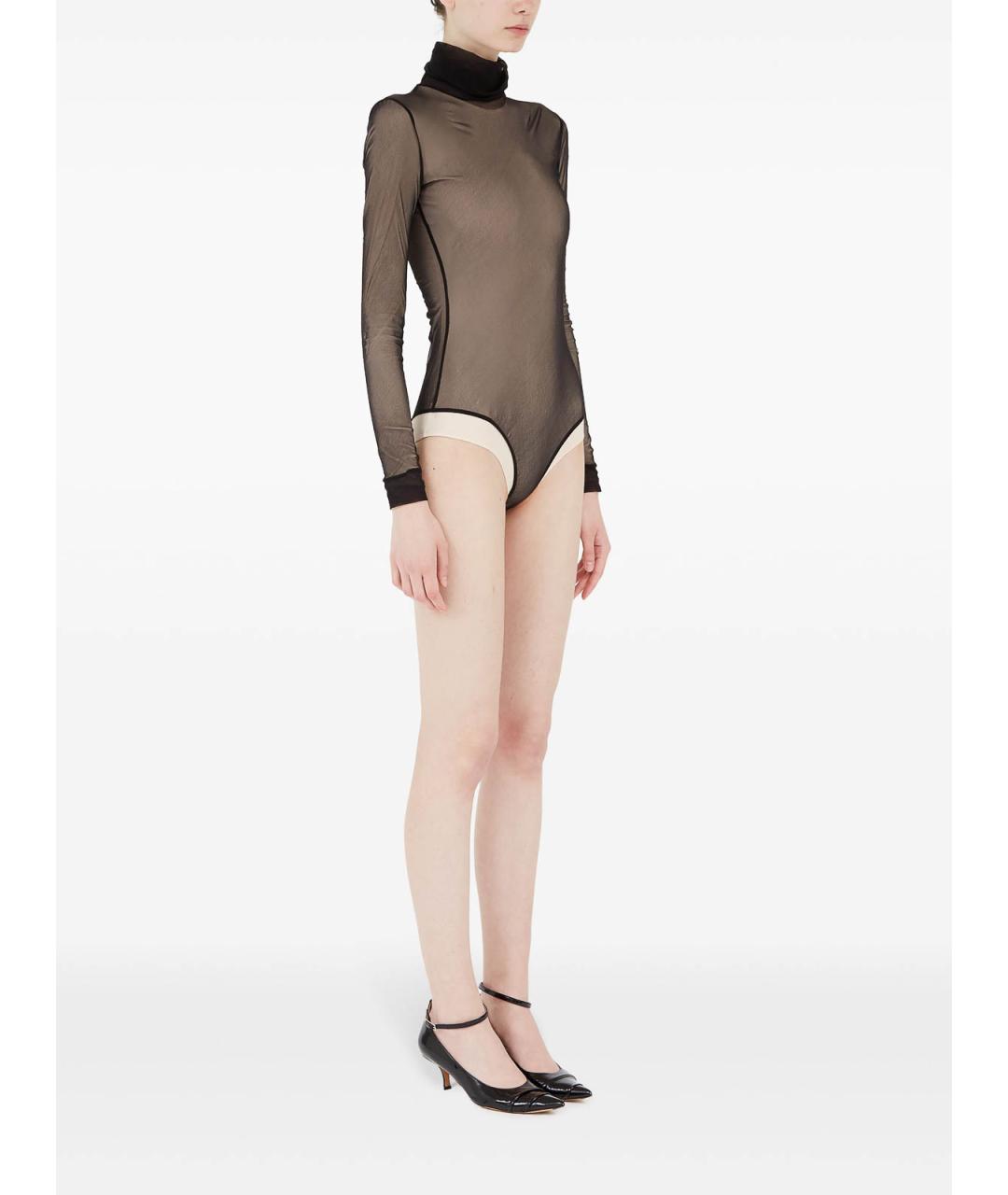 MAISON MARGIELA Черное полиэстеровое боди, фото 3