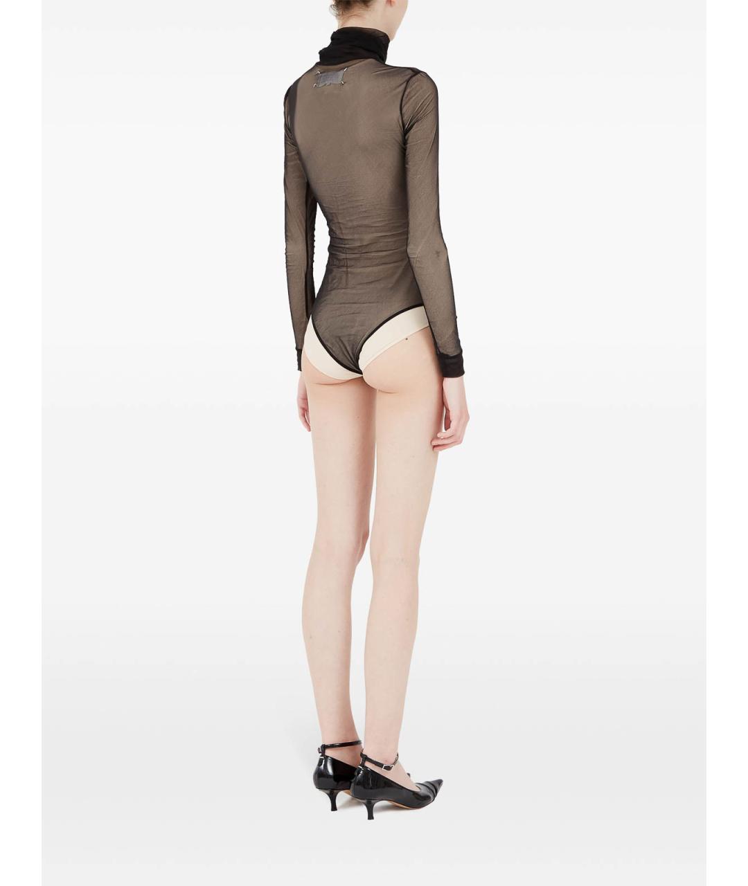 MAISON MARGIELA Черное полиэстеровое боди, фото 4