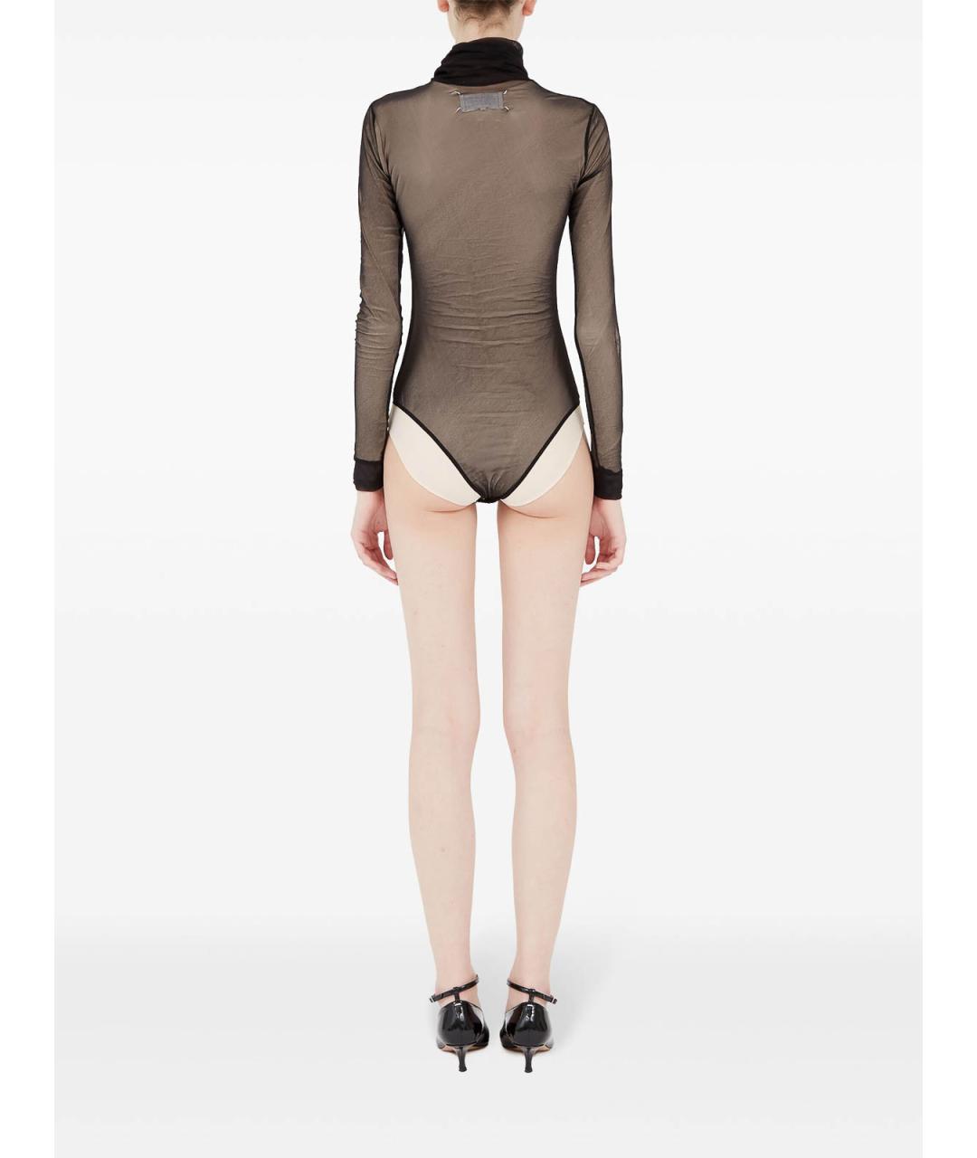 MAISON MARGIELA Черное полиэстеровое боди, фото 5