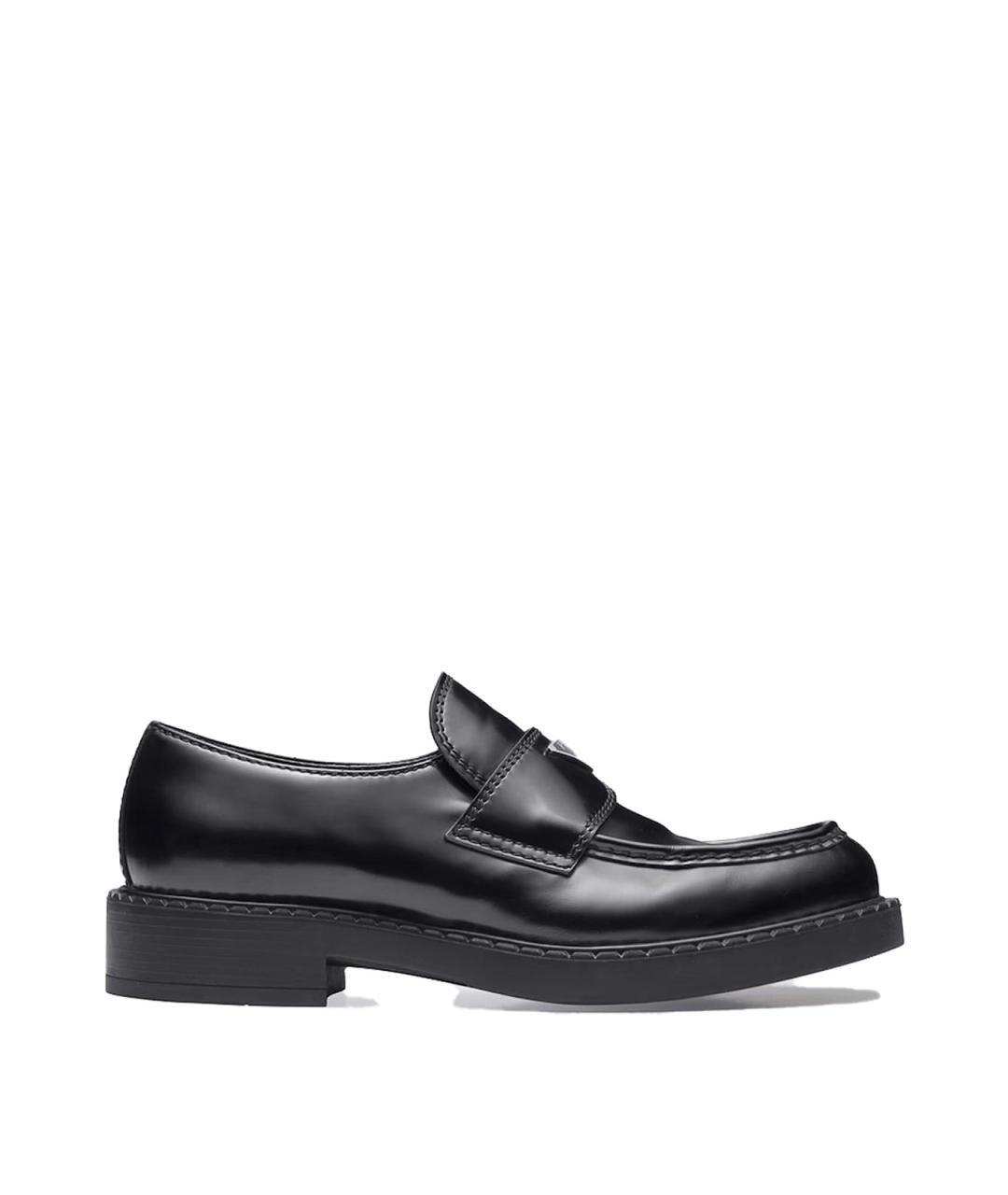 PRADA Черные кожаные лоферы, фото 1