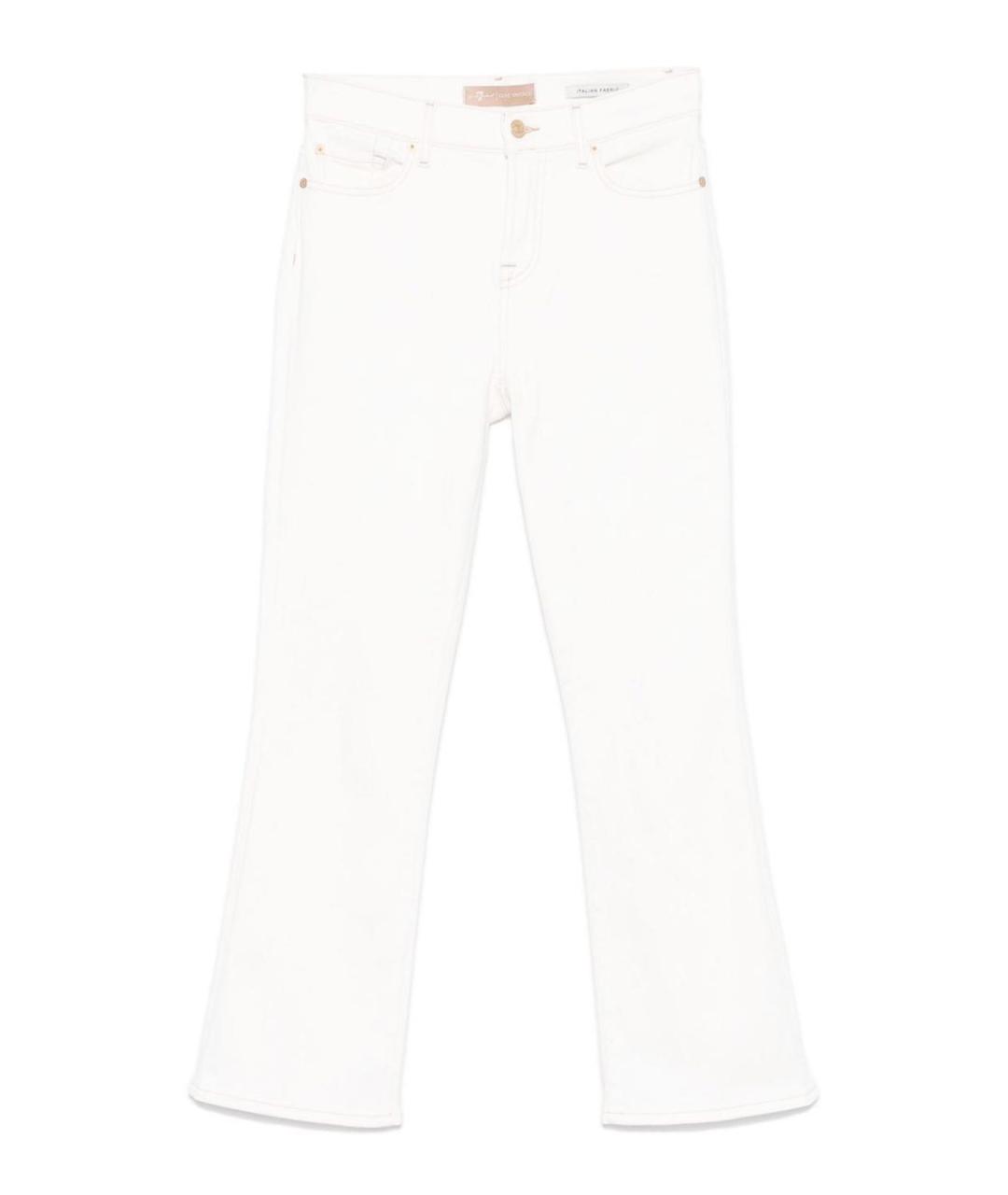 7 FOR ALL MANKIND Белые хлопковые джинсы клеш, фото 1