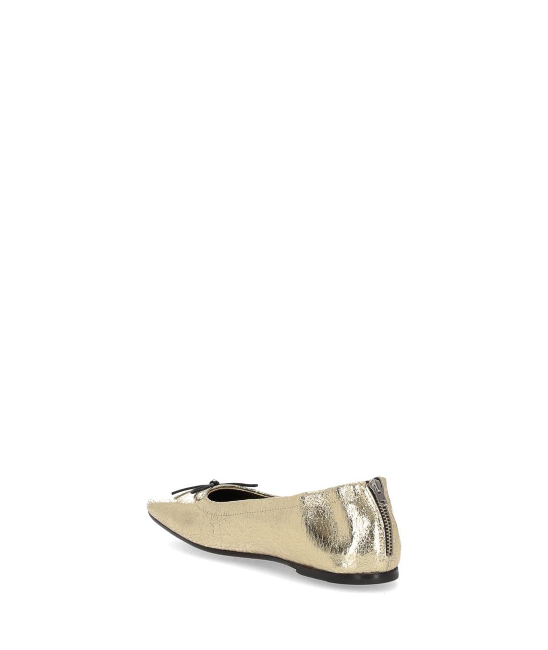 GOLDEN GOOSE DELUXE BRAND Золотые кожаные балетки, фото 4