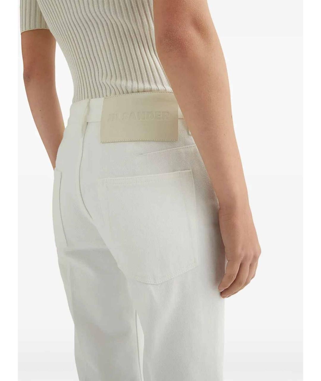 JIL SANDER Белые хлопковые джинсы клеш, фото 6