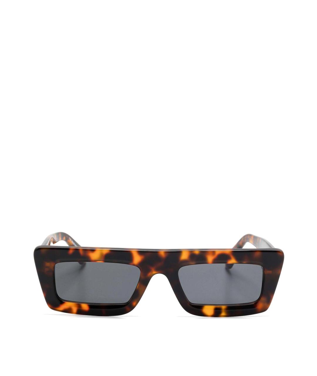 OFF-WHITE Коричневые пластиковые солнцезащитные очки, фото 1