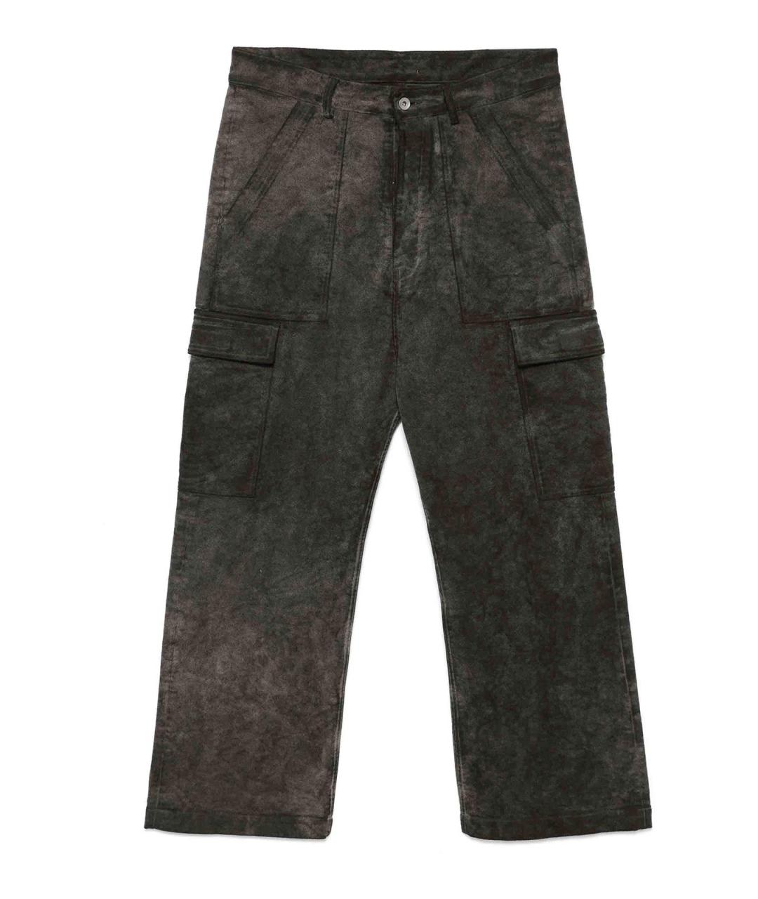 RICK OWENS Серые хлопковые повседневные брюки, фото 1