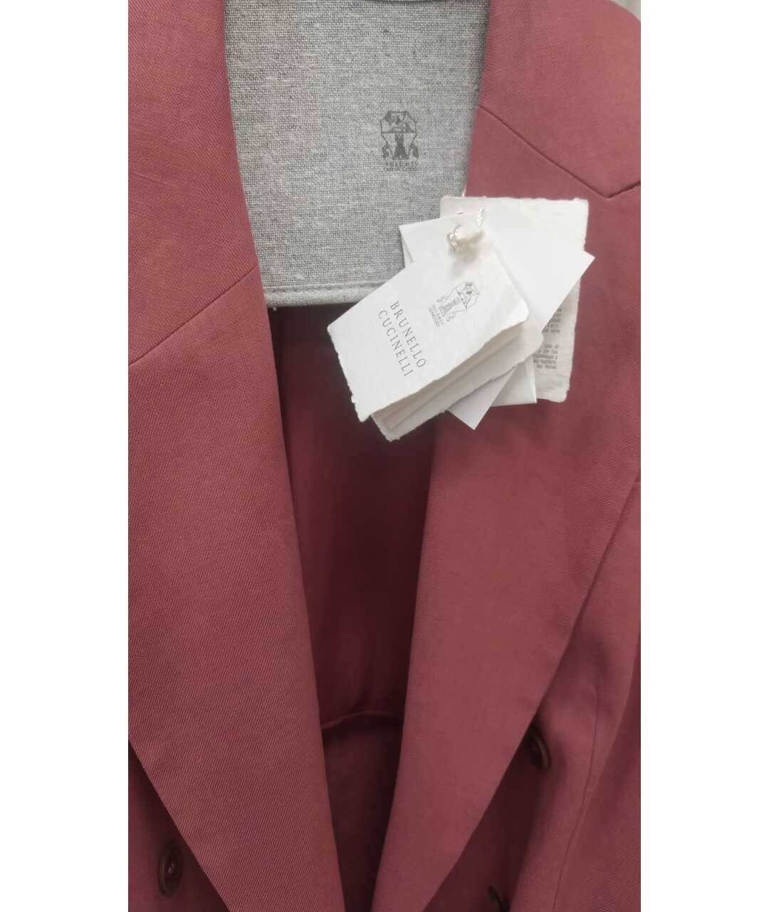 BRUNELLO CUCINELLI Розовый льняной жакет/пиджак, фото 3