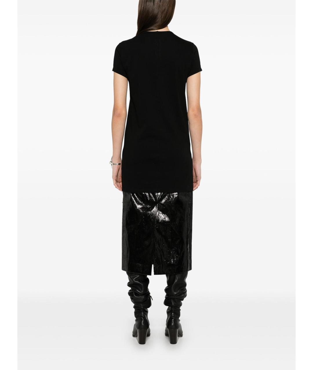 RICK OWENS Черная хлопковая футболка, фото 4