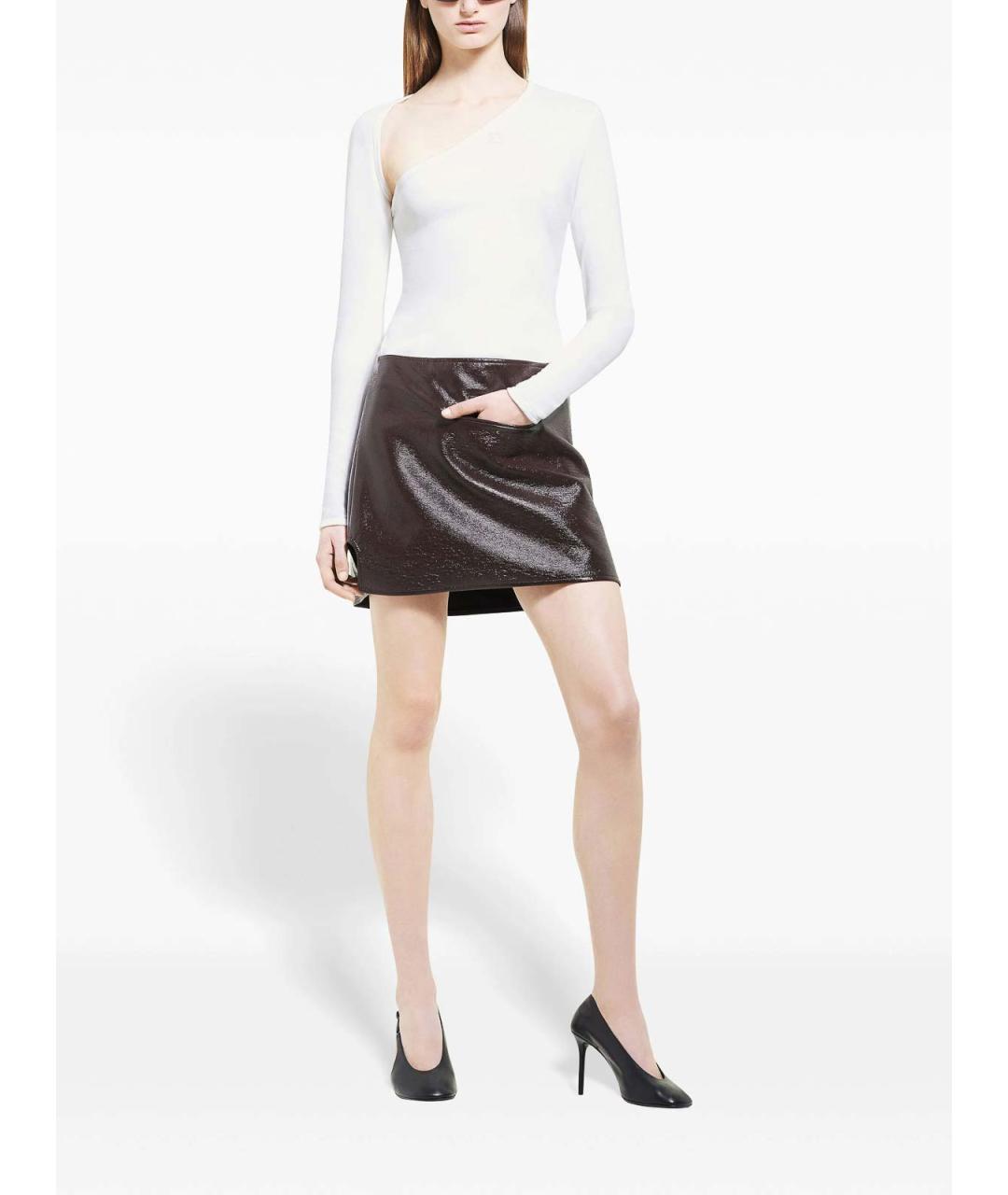 COURREGES Коричневая юбка мини, фото 2