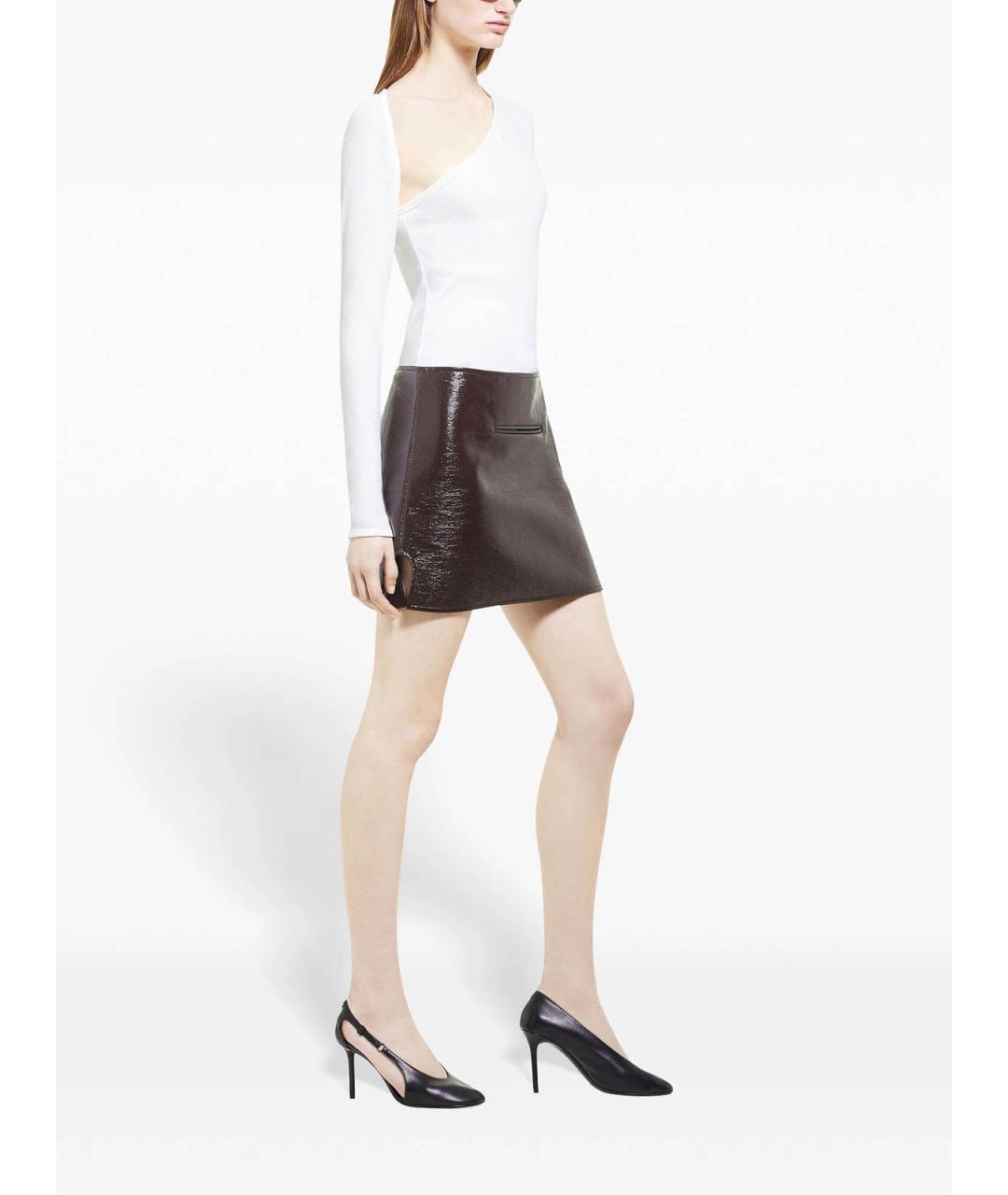 COURREGES Коричневая юбка мини, фото 3