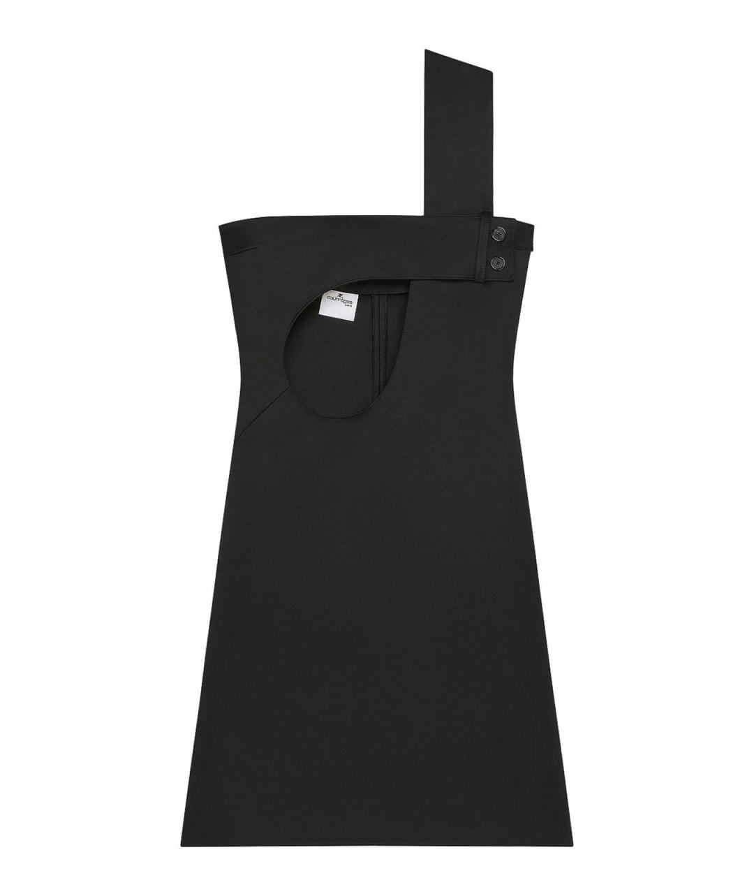 COURREGES Черное полиэстеровое повседневное платье, фото 1