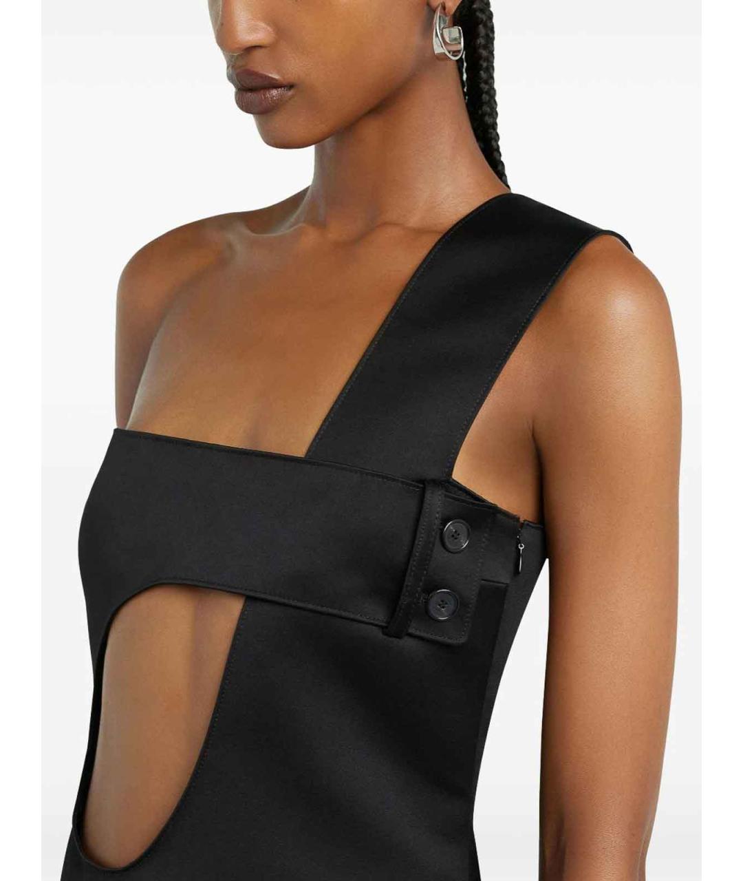 COURREGES Черное полиэстеровое повседневное платье, фото 5