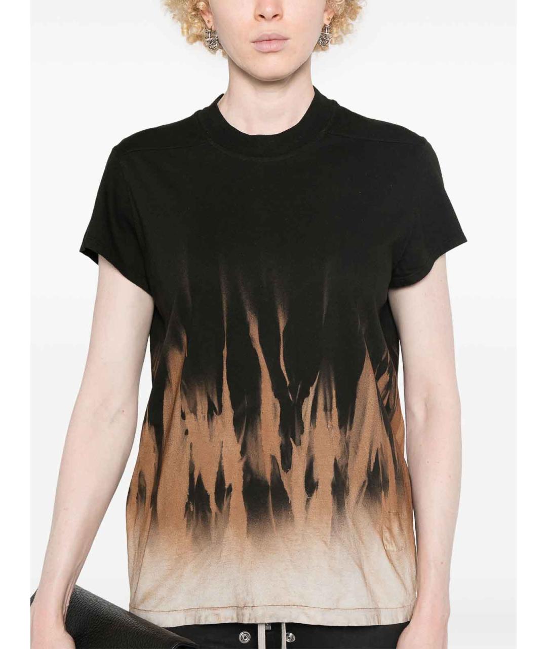RICK OWENS Черная хлопковая футболка, фото 5