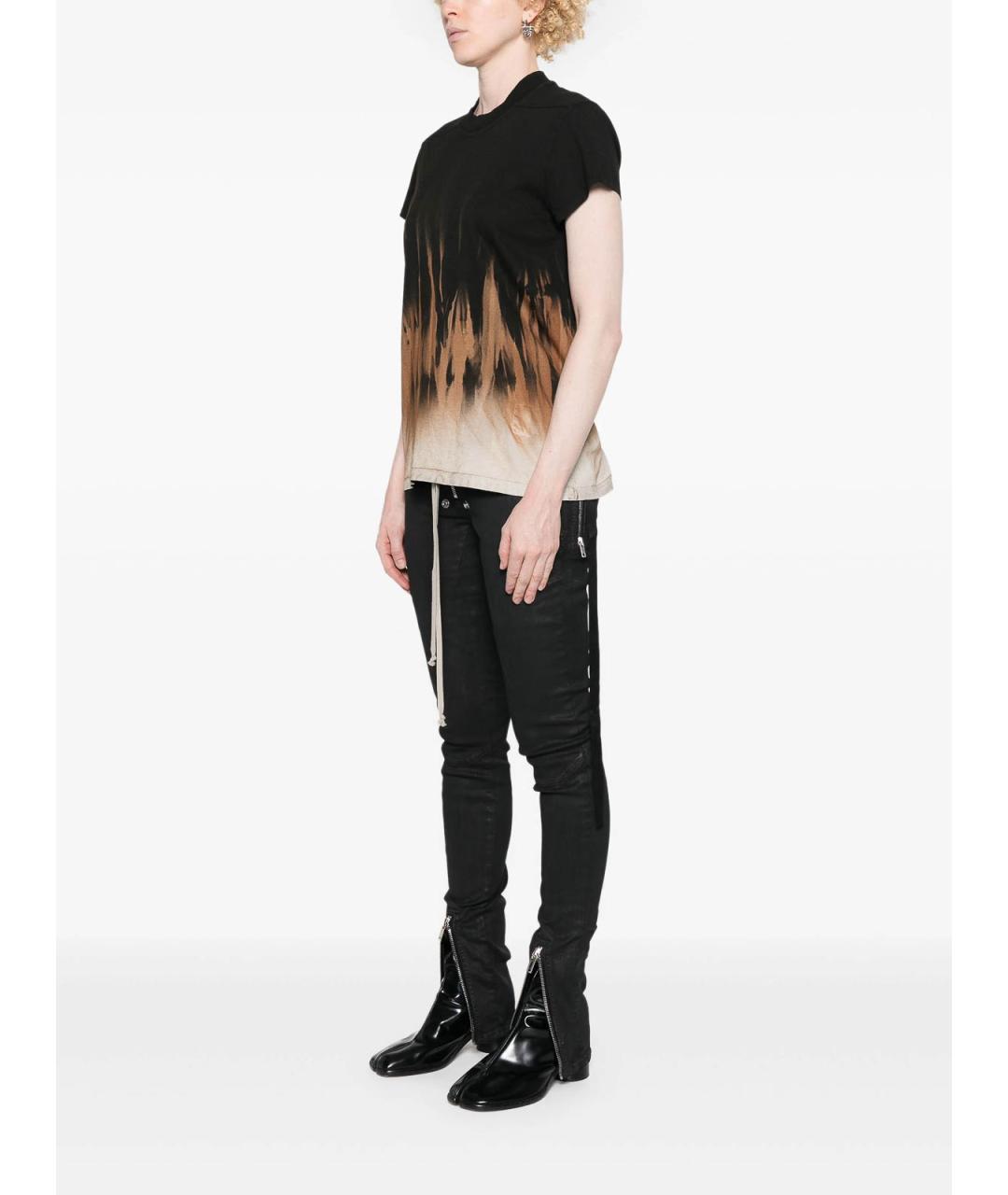 RICK OWENS Черная хлопковая футболка, фото 3