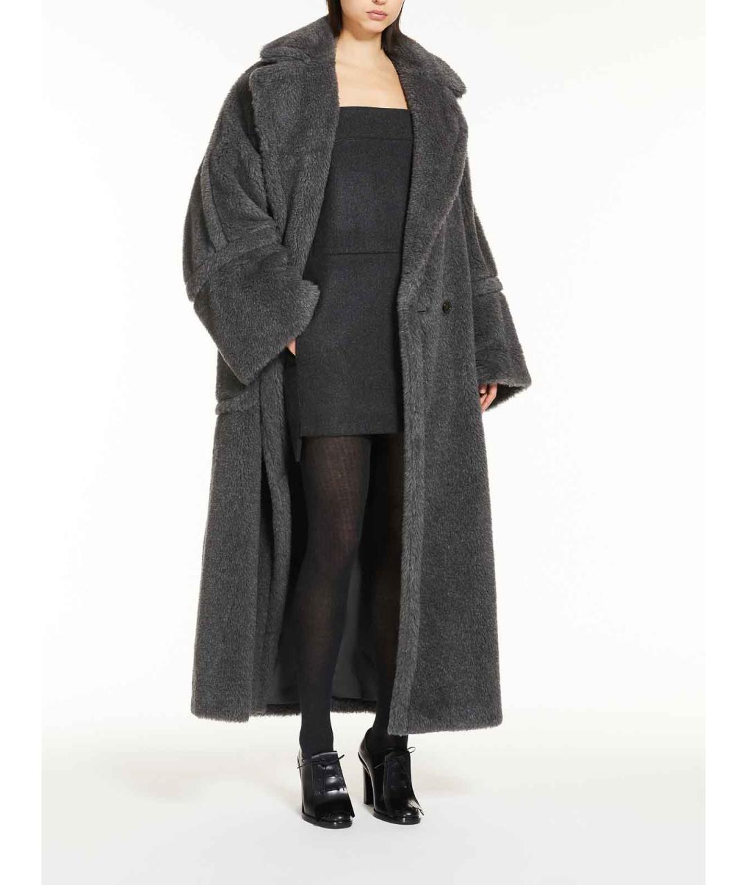MAX MARA Антрацитовое шерстяное пальто, фото 2