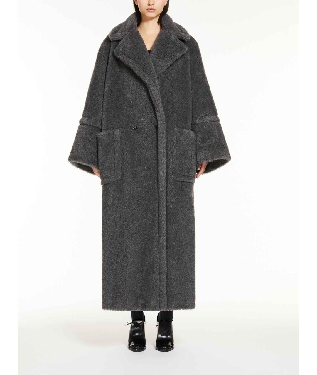MAX MARA Антрацитовое шерстяное пальто, фото 3