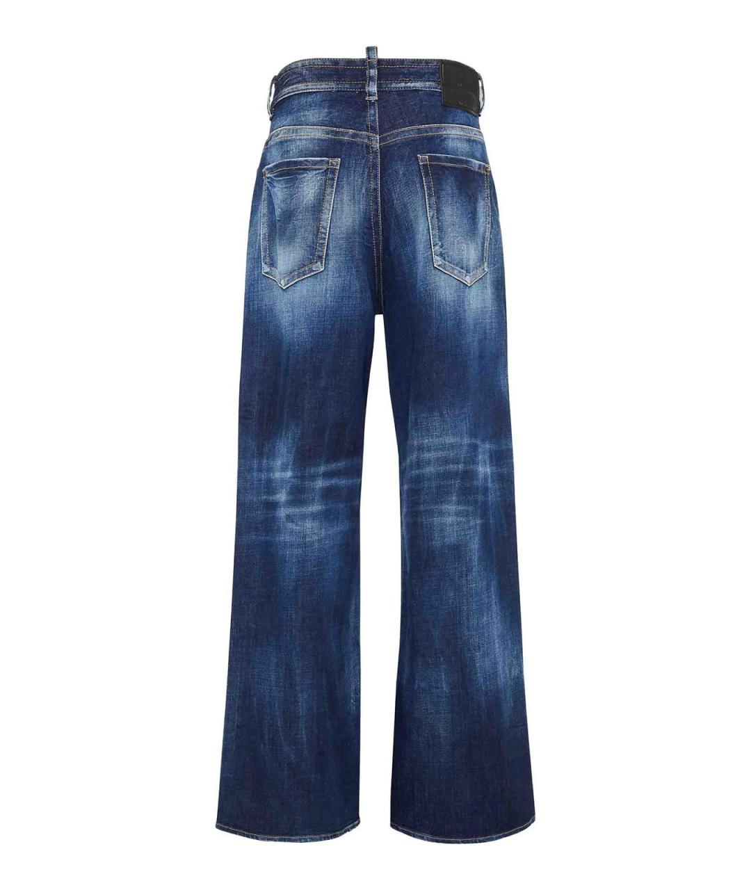 DSQUARED2 Синие хлопко-полиэстеровые джинсы клеш, фото 2