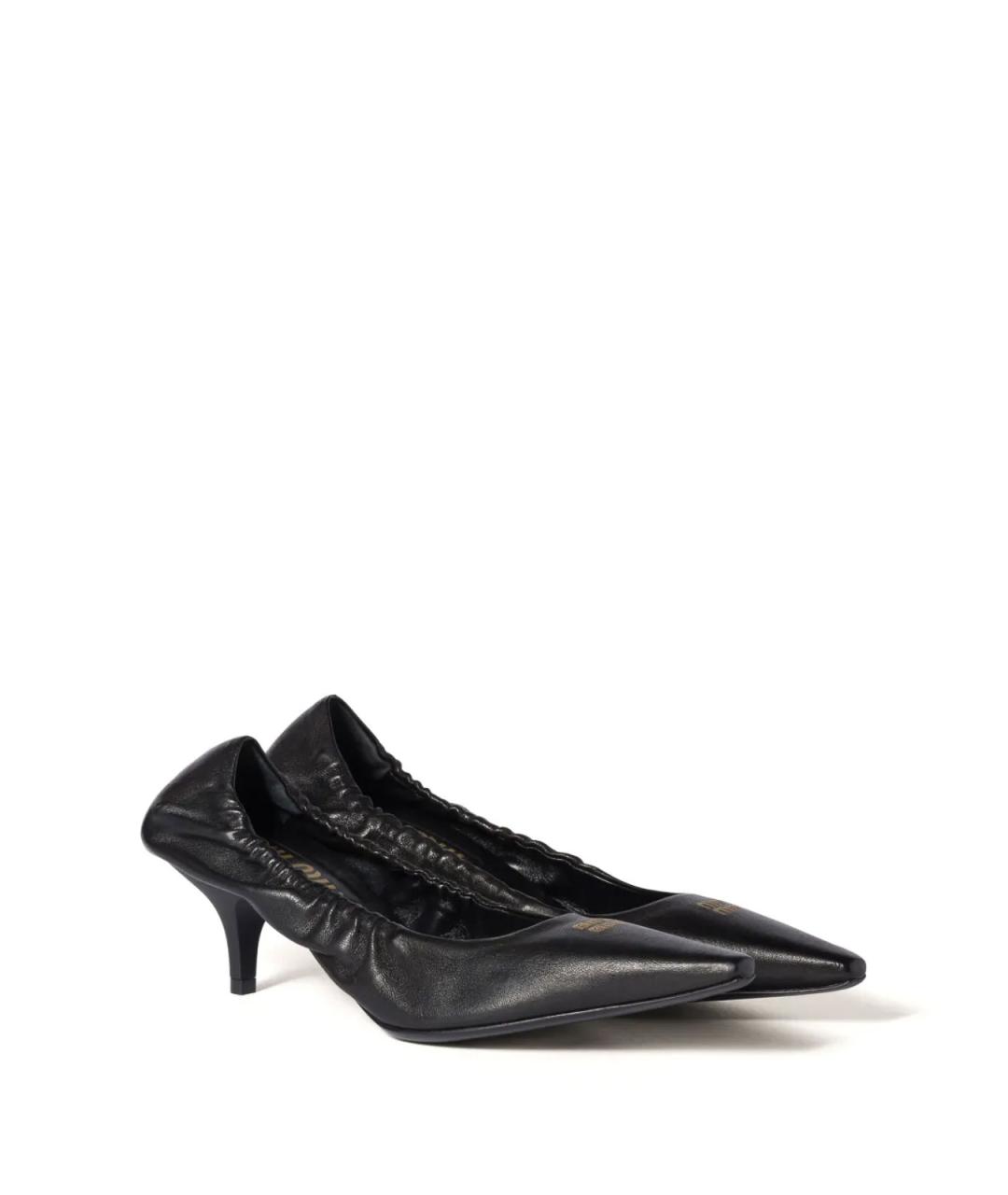 MIU MIU Черные кожаные туфли, фото 2
