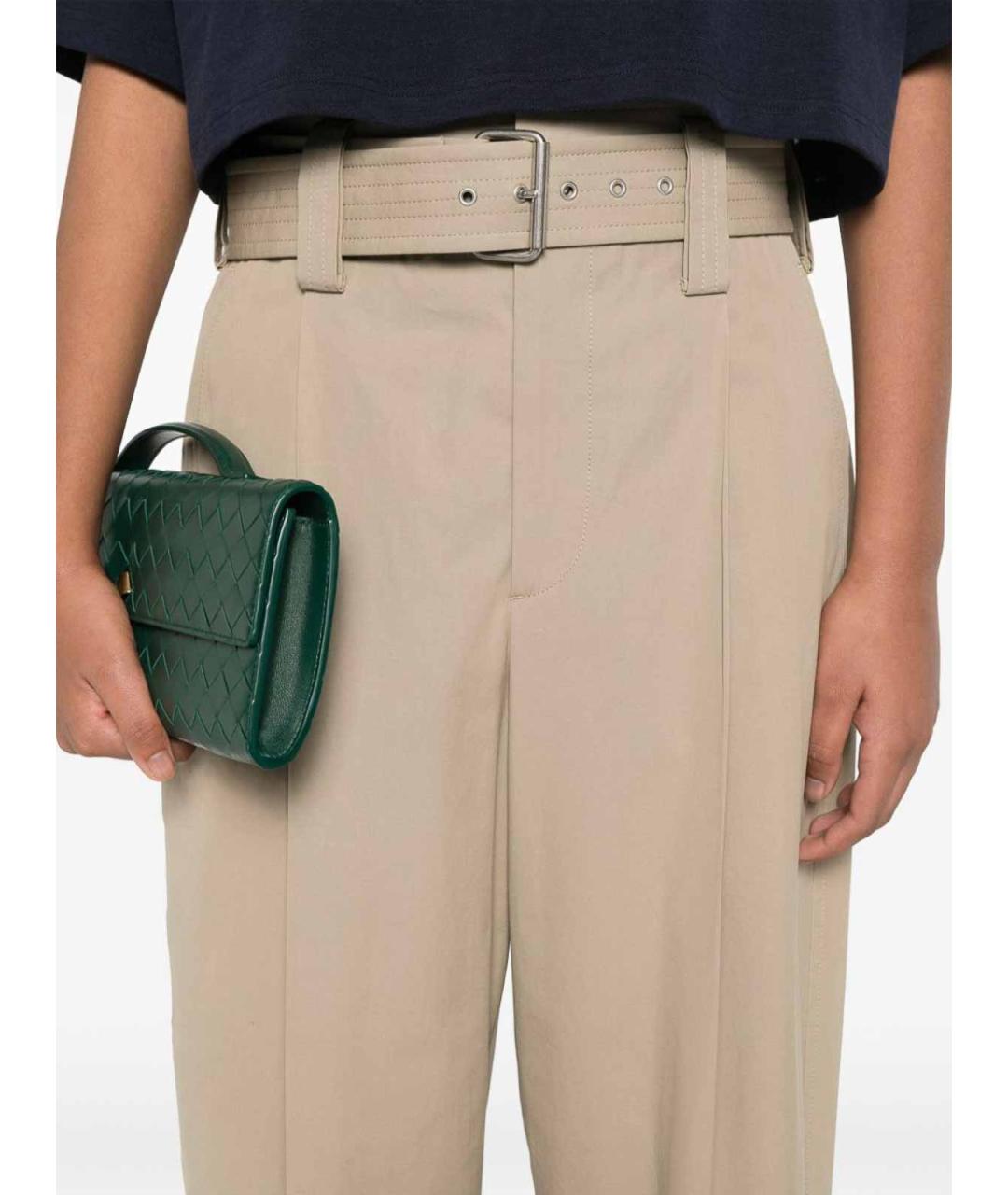 BOTTEGA VENETA Бежевые хлопковые прямые брюки, фото 3