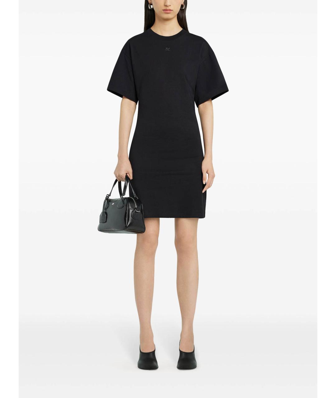 COURREGES Черное хлопковое повседневное платье, фото 2