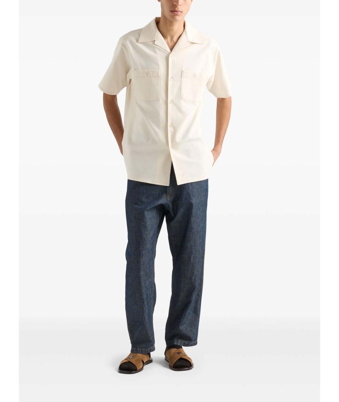 PRADA Синие хлопковые повседневные брюки, фото 2
