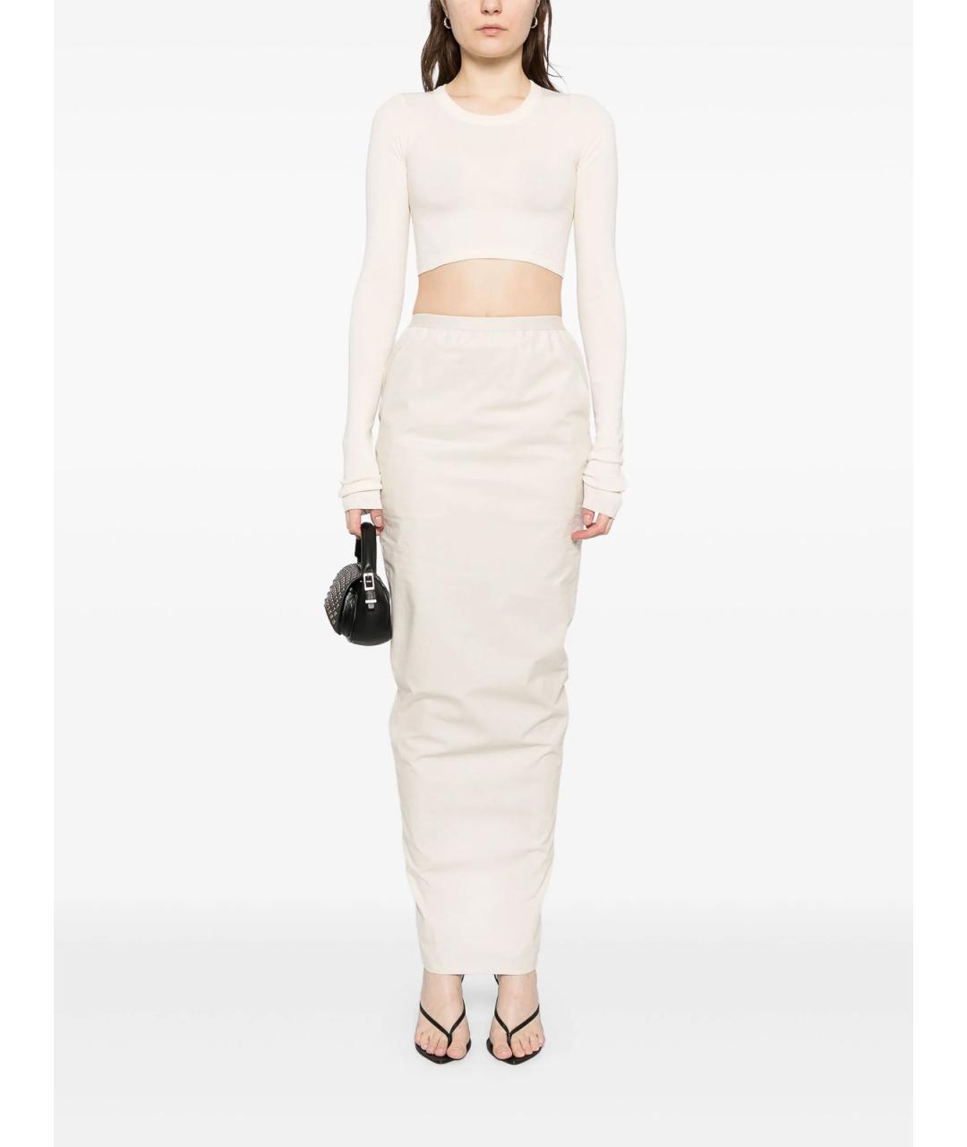 RICK OWENS Бежевая хлопковая юбка макси, фото 2