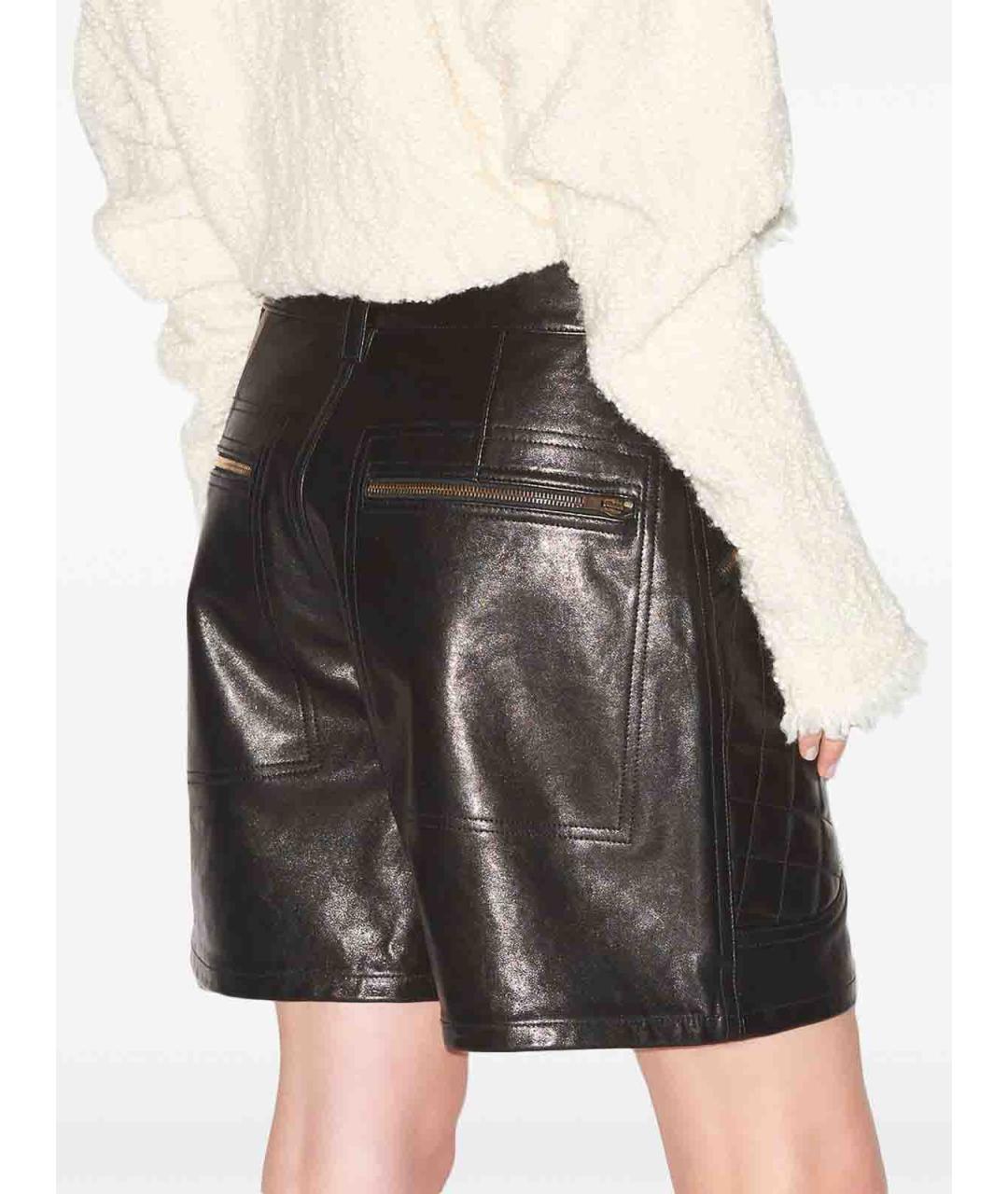 ISABEL MARANT Черные кожаные шорты, фото 4