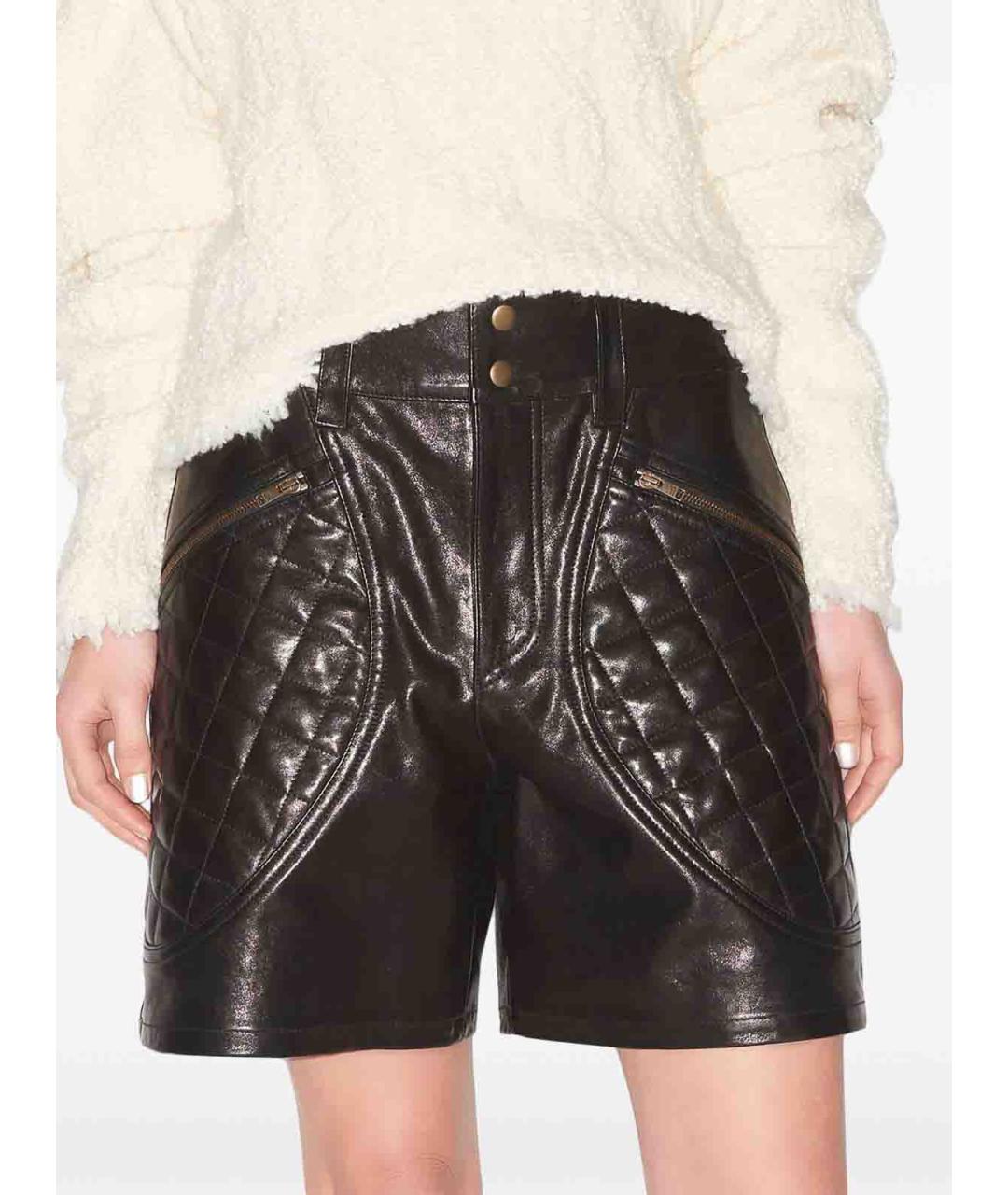 ISABEL MARANT Черные кожаные шорты, фото 3