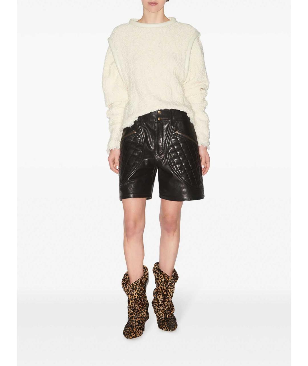 ISABEL MARANT Черные кожаные шорты, фото 2