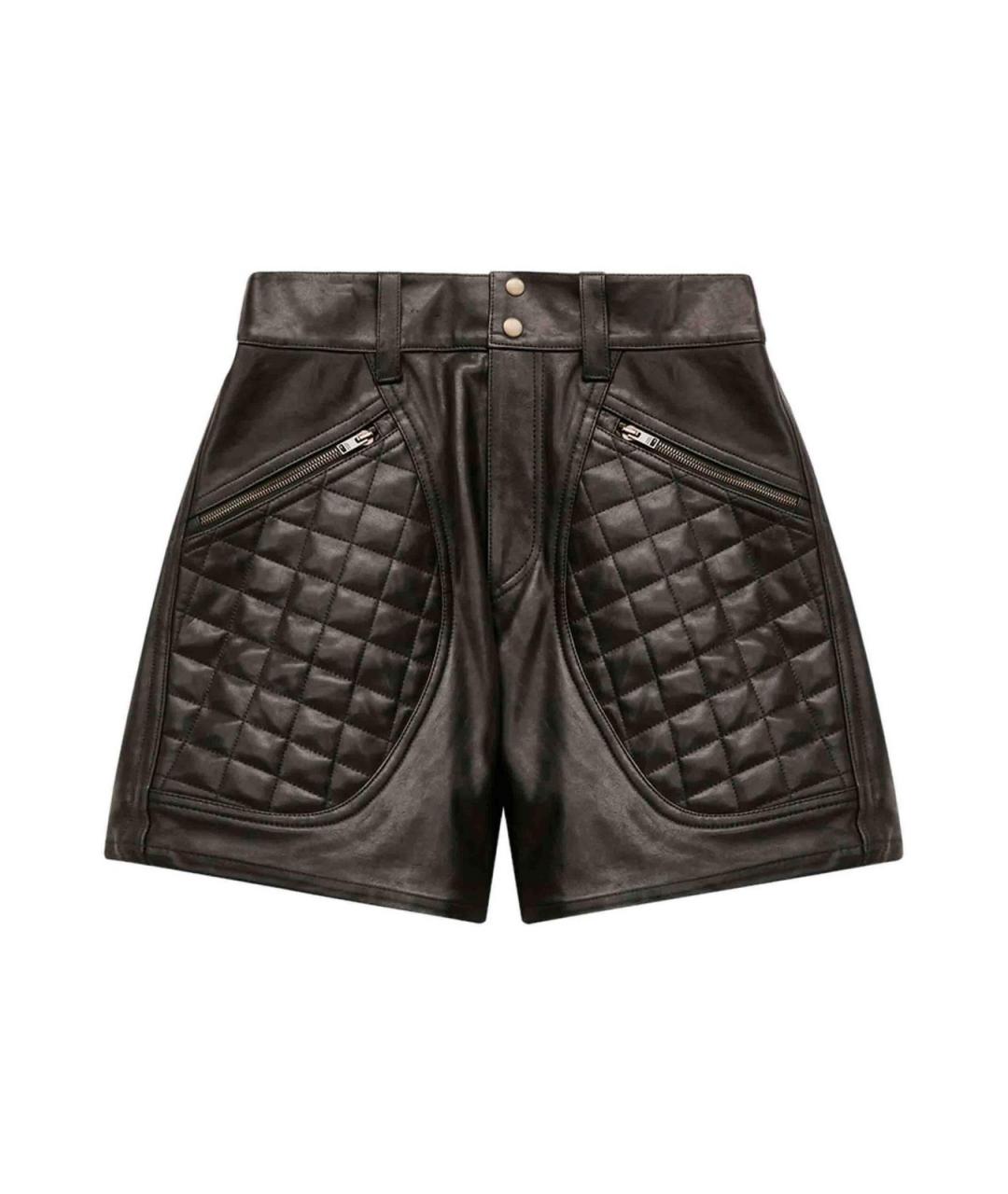 ISABEL MARANT Черные кожаные шорты, фото 1