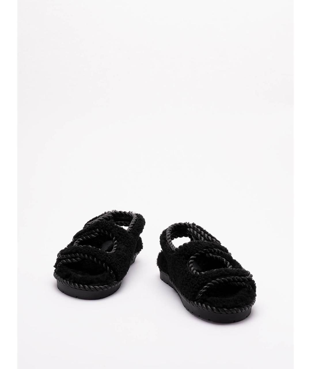 BOTTEGA VENETA Черные кожаные сандалии, фото 2